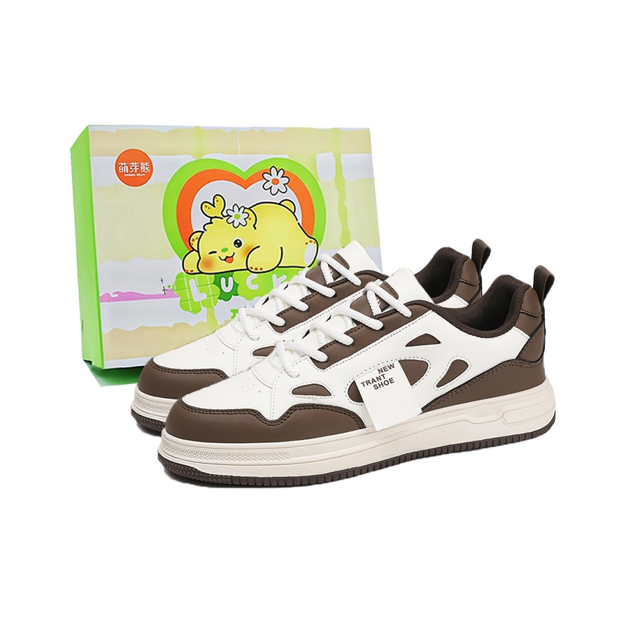

Budding Bear Низкие скейтерские кросcовки мужские бело-коричневые, цвет White Brown