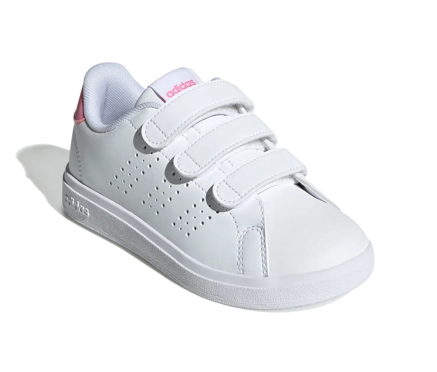 Детские полуботинки на липучках Adidas Advantage Base 2.0, белый — фото 2