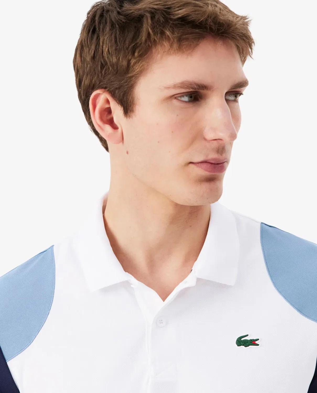 Мужское поло с принтом Lacoste, Blanco — фото 3