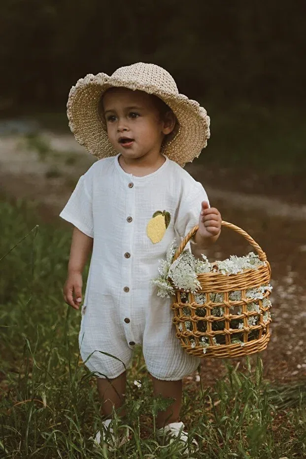 Детский комбинезон с вышивкой Mells Baby, White