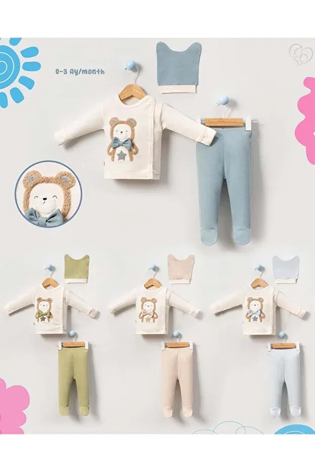 Детский набор одежды для новорожденных с принтом Basics Myzi Store, Baby Blue