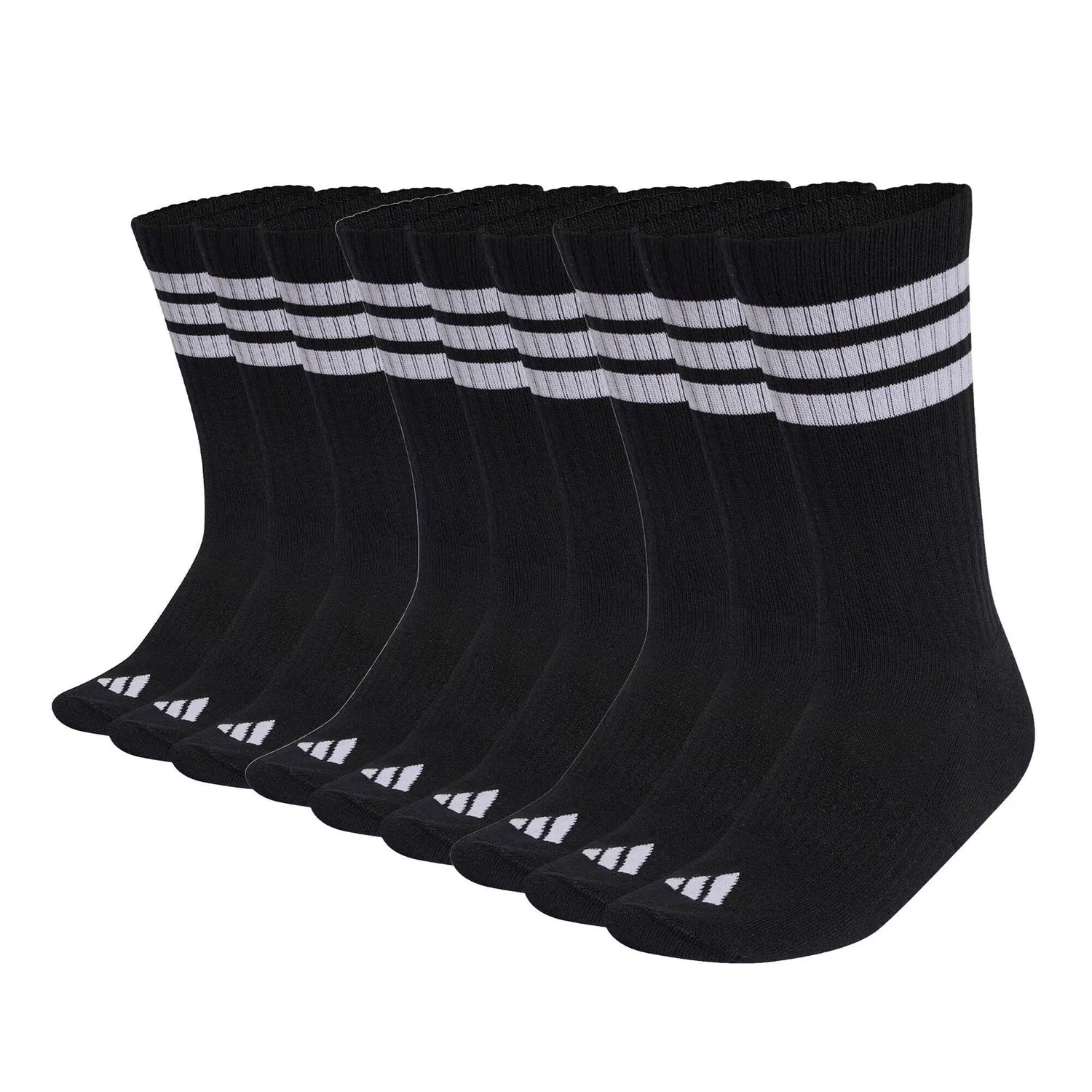 Унисекс носки спортивные с защитой ахилла 3-Stripes Cushioned Sportswear Crew Socks 9P Adidas, Schwarz