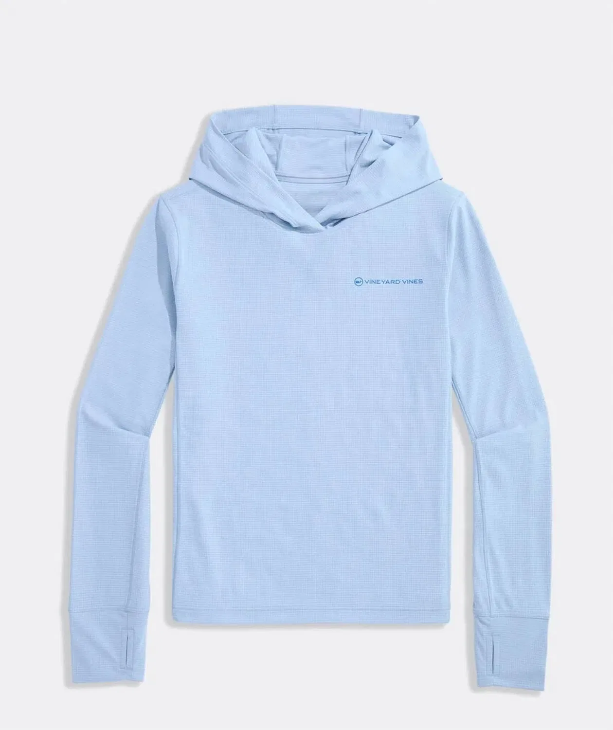 Детский лонгслив с капюшоном и защитой от солнца Vineyard Vines, Del Mar Blue