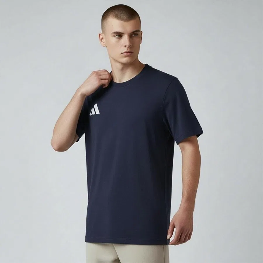 Футболка спортивная с коротким рукавом adidas, Темно-синий