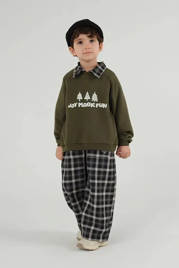 Детские свитшот для девочек с принтом реглан Mioma Kids, Green