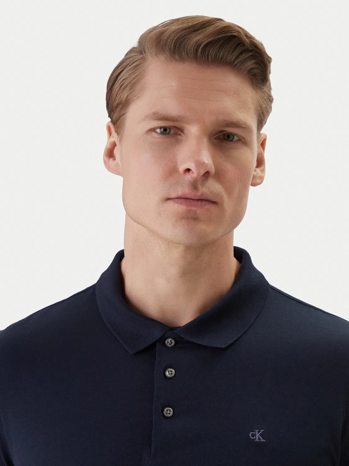 Мужское поло приталенного кроя Calvin Klein, темно-синий — фото 4