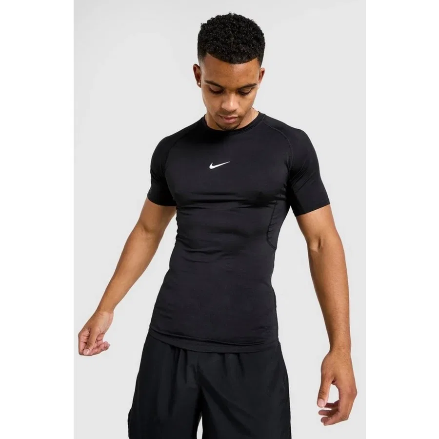 Спортивная футболка Nike Pro Dri-Fit Slim Top-Short Sleeve с коротким рукавом, Черный — фото 2