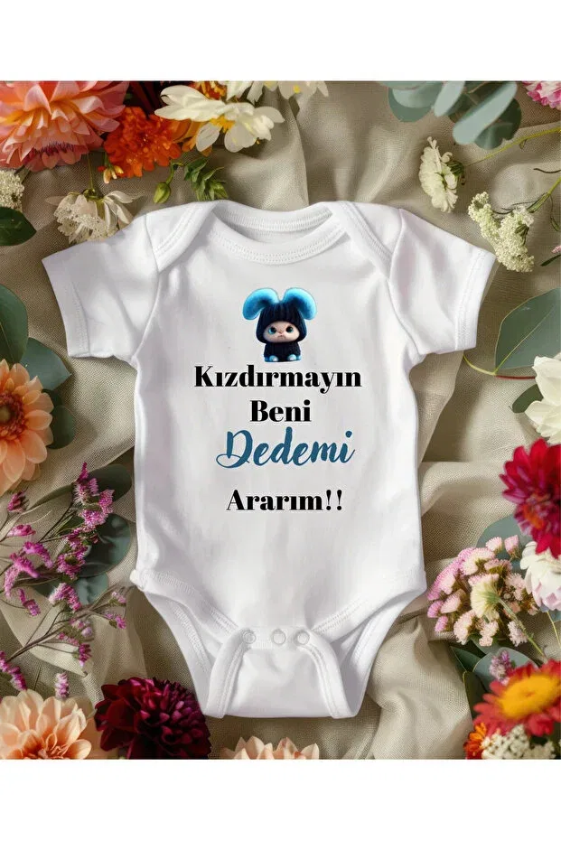 Детское боди для новорожденных с принтом Grandfather written Lupi, Ecru Lavender