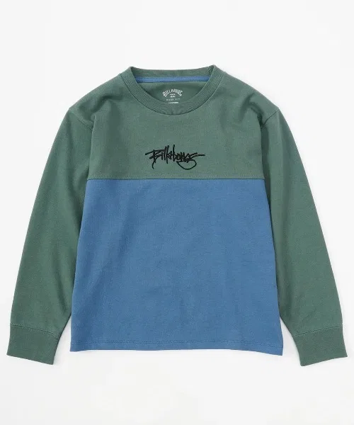 Детский лонгслив с вышивкой логотипа, модель Y2K Panel BILLABONG, Green