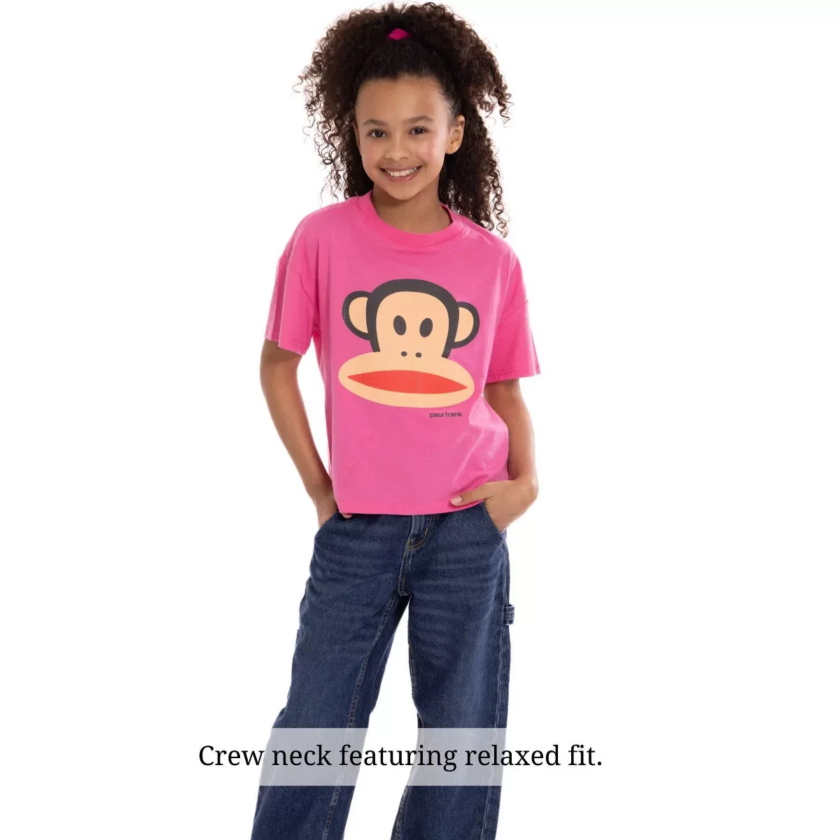 Детское футболка с принтом Paul Frank Oversized Drop Shoulder T-Shirt Paul Frank, Pink — фото 3