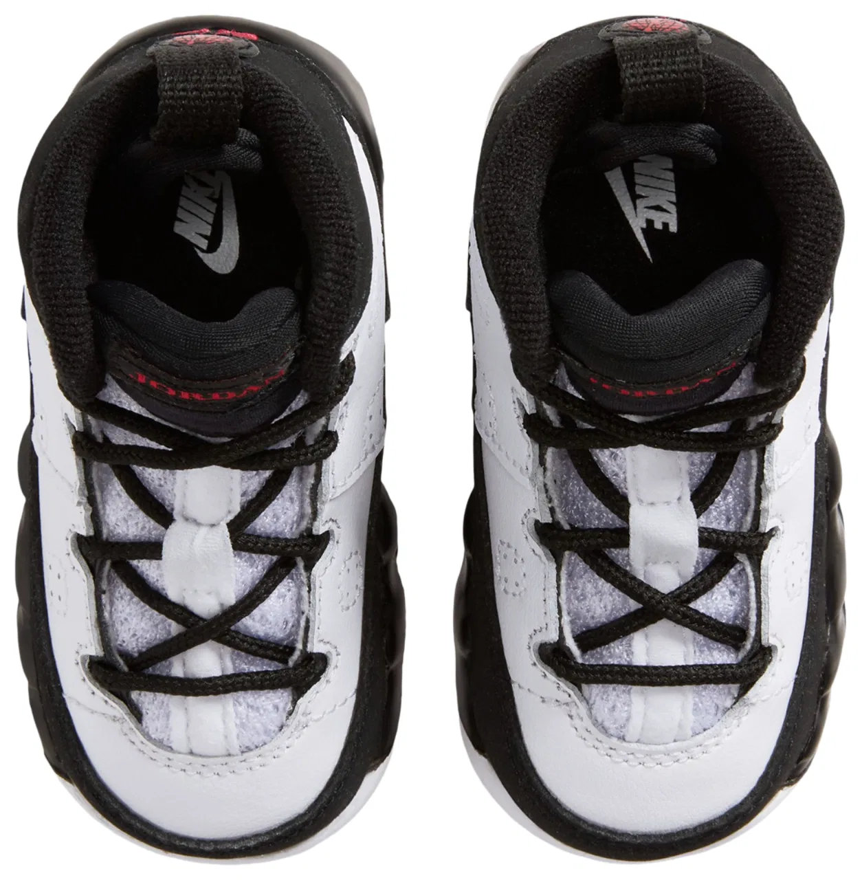 Детские кроссовки для мальчиков с кожаным верхом Retro 9 Jordan, белый/красный/черный — фото 4