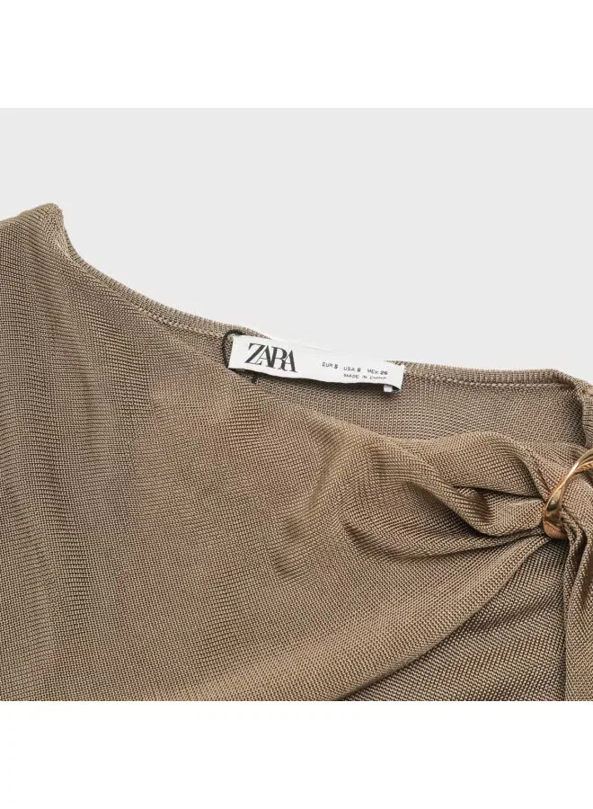 Жилет вязаный дышащий Zara, розово-коричневый — фото 4