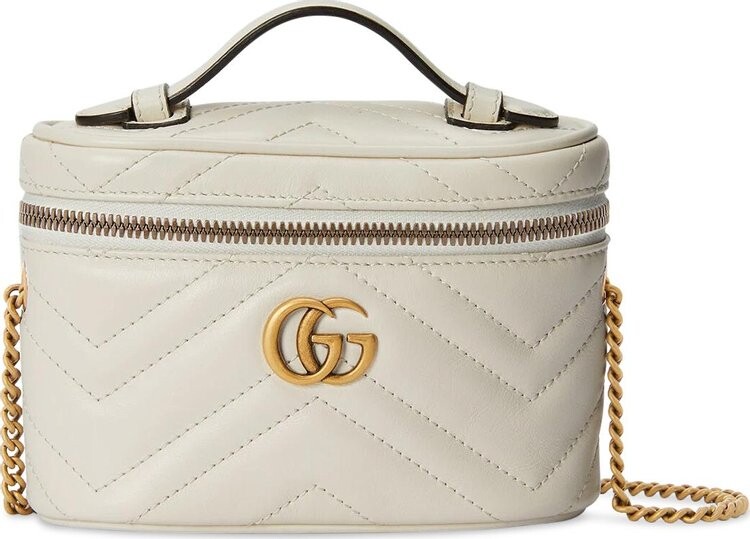 

Сумка Gucci GG Marmont Mini Top Handle Bag Mystic White, белый