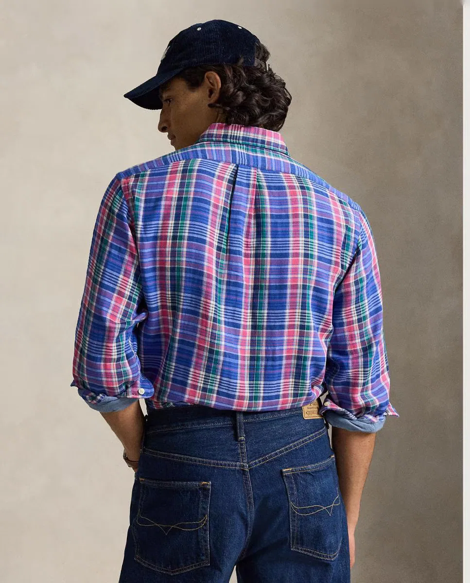 Мужская рубашка в клетку, Doble Cara Azul Royal, Polo Ralph Lauren, мультиколор — фото 2