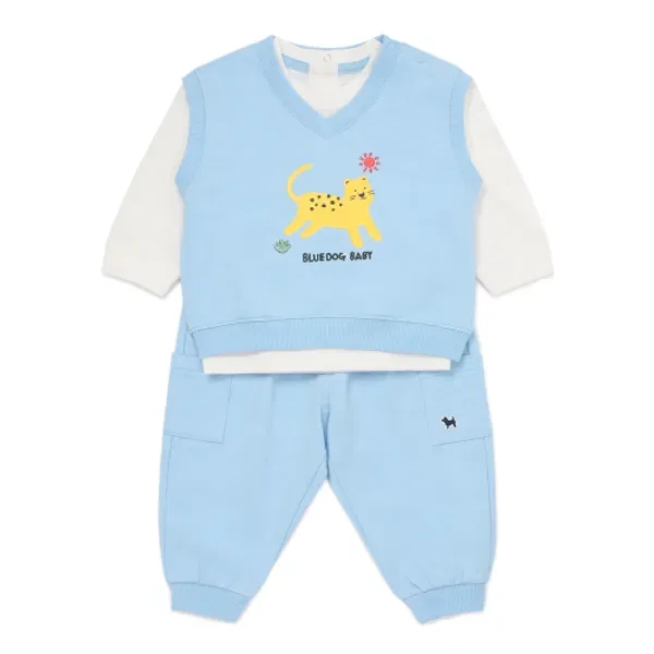 Комплект из 3 предметов с анималистичным принтом, Blueroo Baby, синий — фото 2