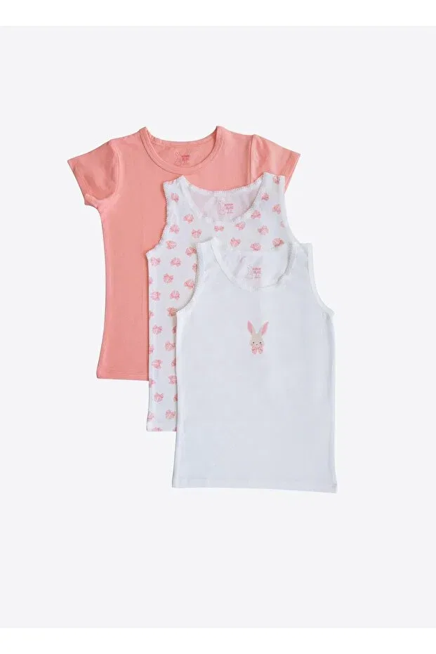 Детский комплект маек для девочек Organic rabbit Kitikate, Pink
