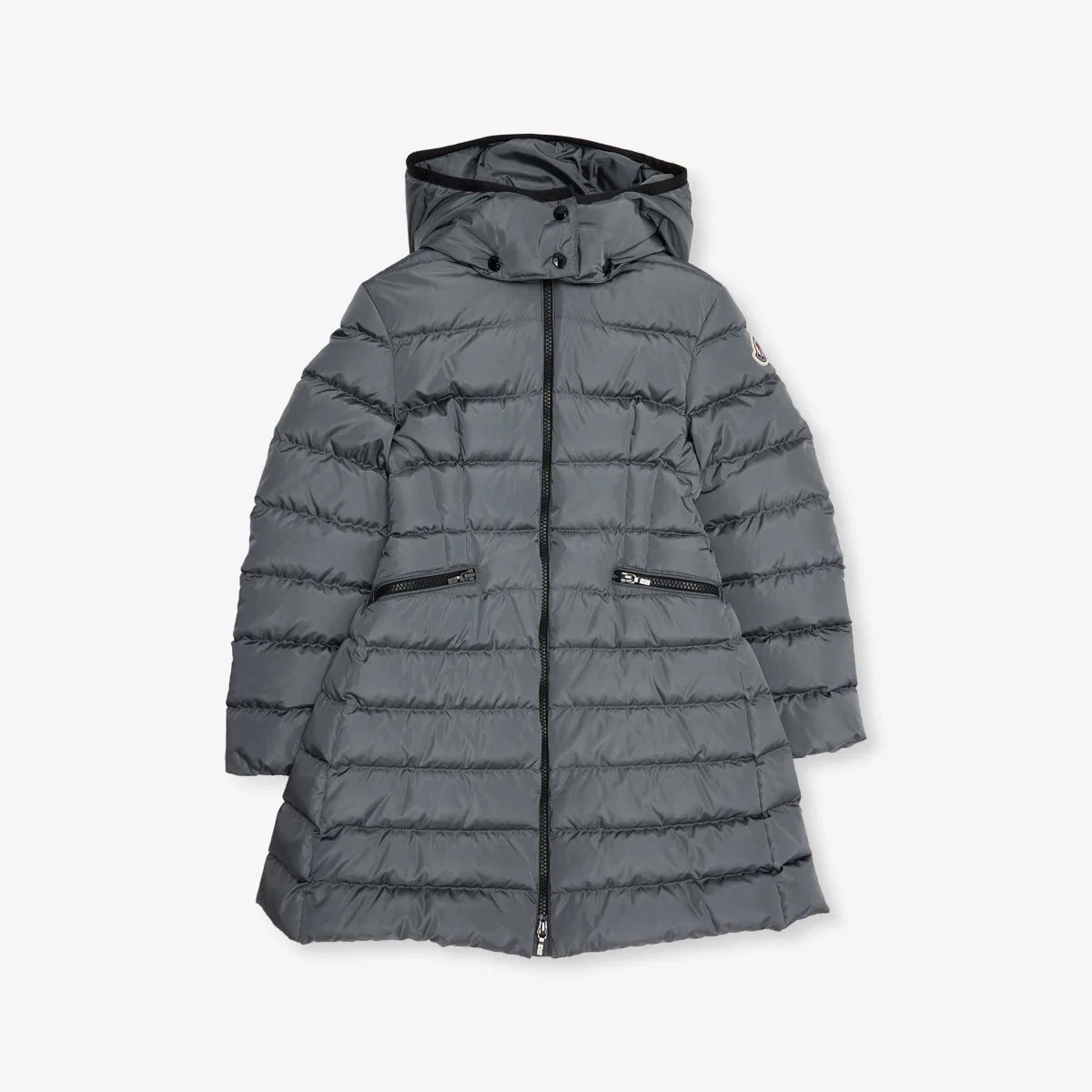 Длинная пуховая куртка Charpal с капюшоном Moncler, темно-серый