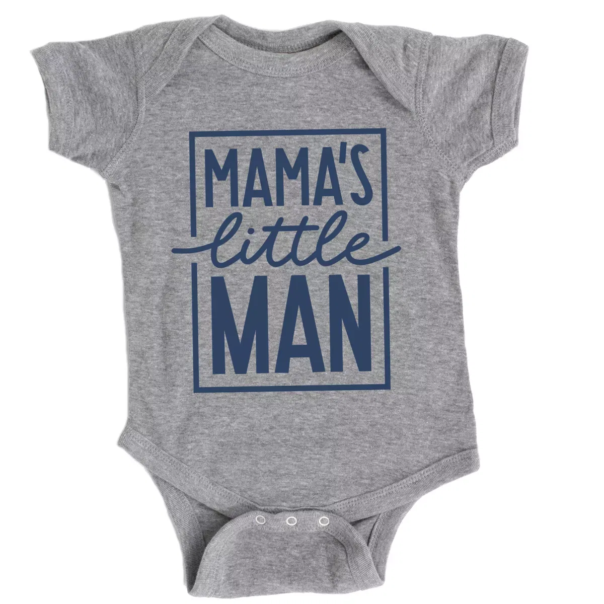 Детский боди с коротким рукавом Mama's Little Man The Juniper Shop, Heather Grey