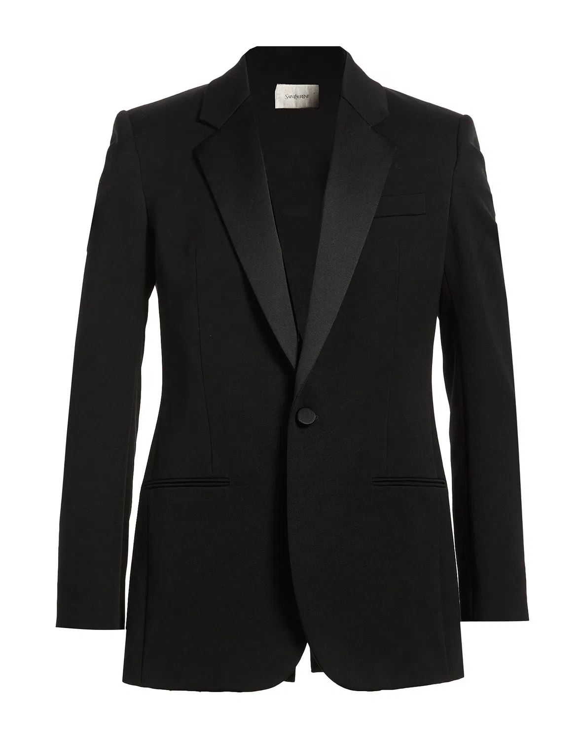 Мужской однобортный пиджак шерстяной Saint Laurent, черный