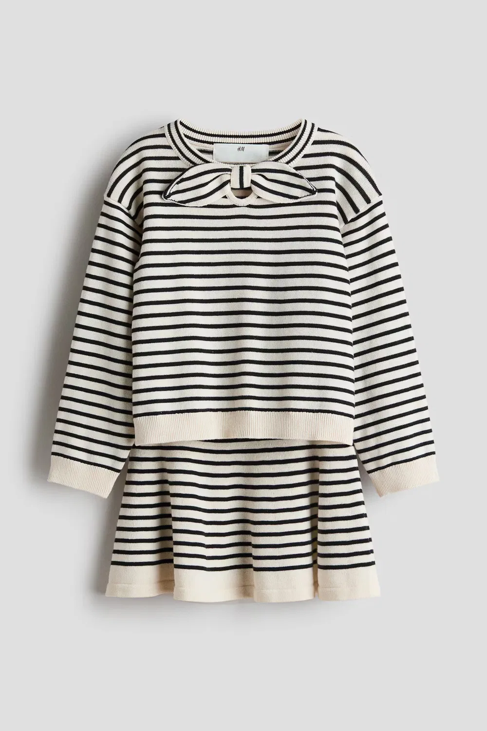 Комплект из двух предметов: свитер и юбка H&M, Hellbeige/Gestreift — фото 4
