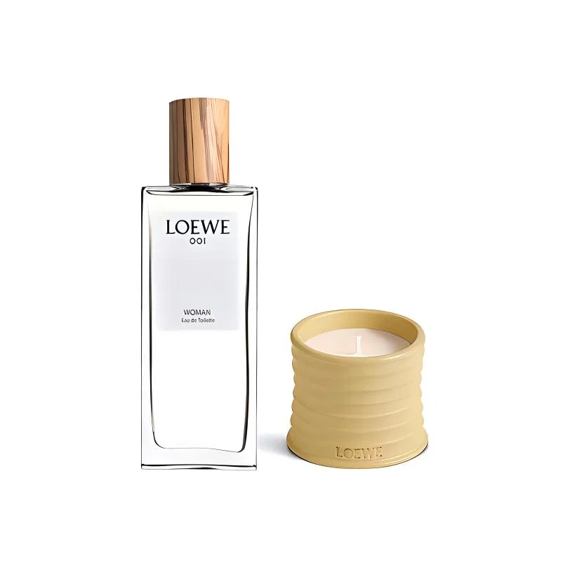 Женский парфюмерный набор с ароматом жимолости LOEWE 001, 50 мл + свеча 170 г