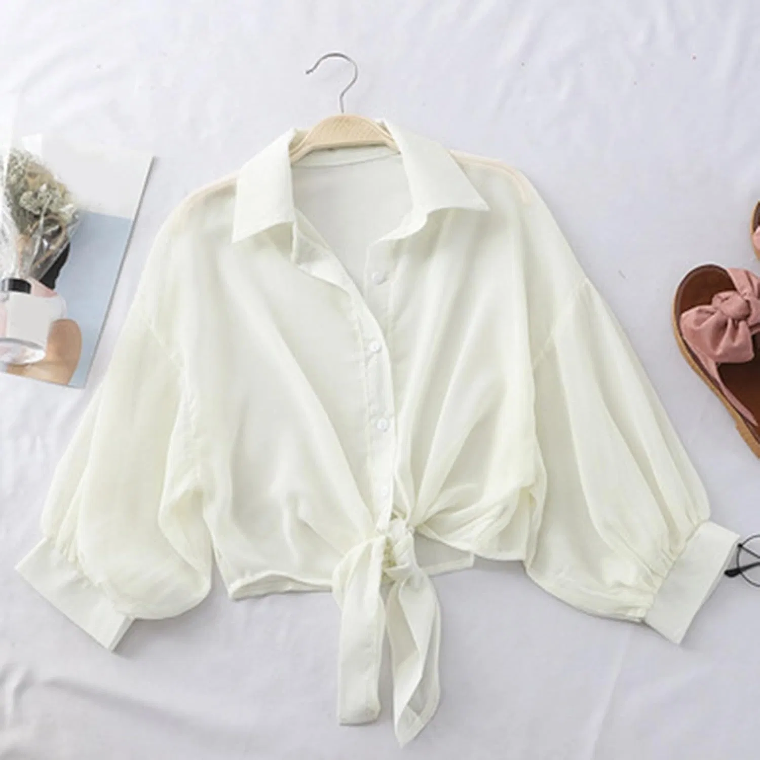 Женская пляжная накидка из шифона Pull On, Beige — фото 2