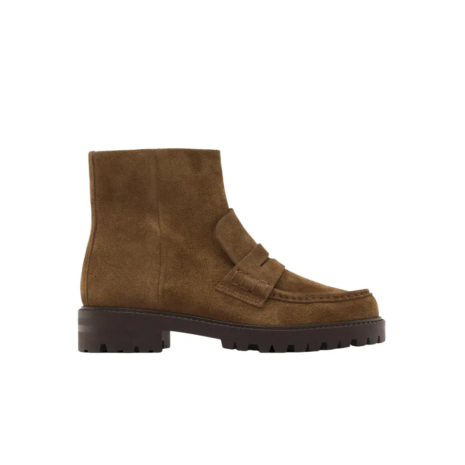 

Ботинки на рифленой подошве с пенни-ремешком Massimo Dutti, коричневый