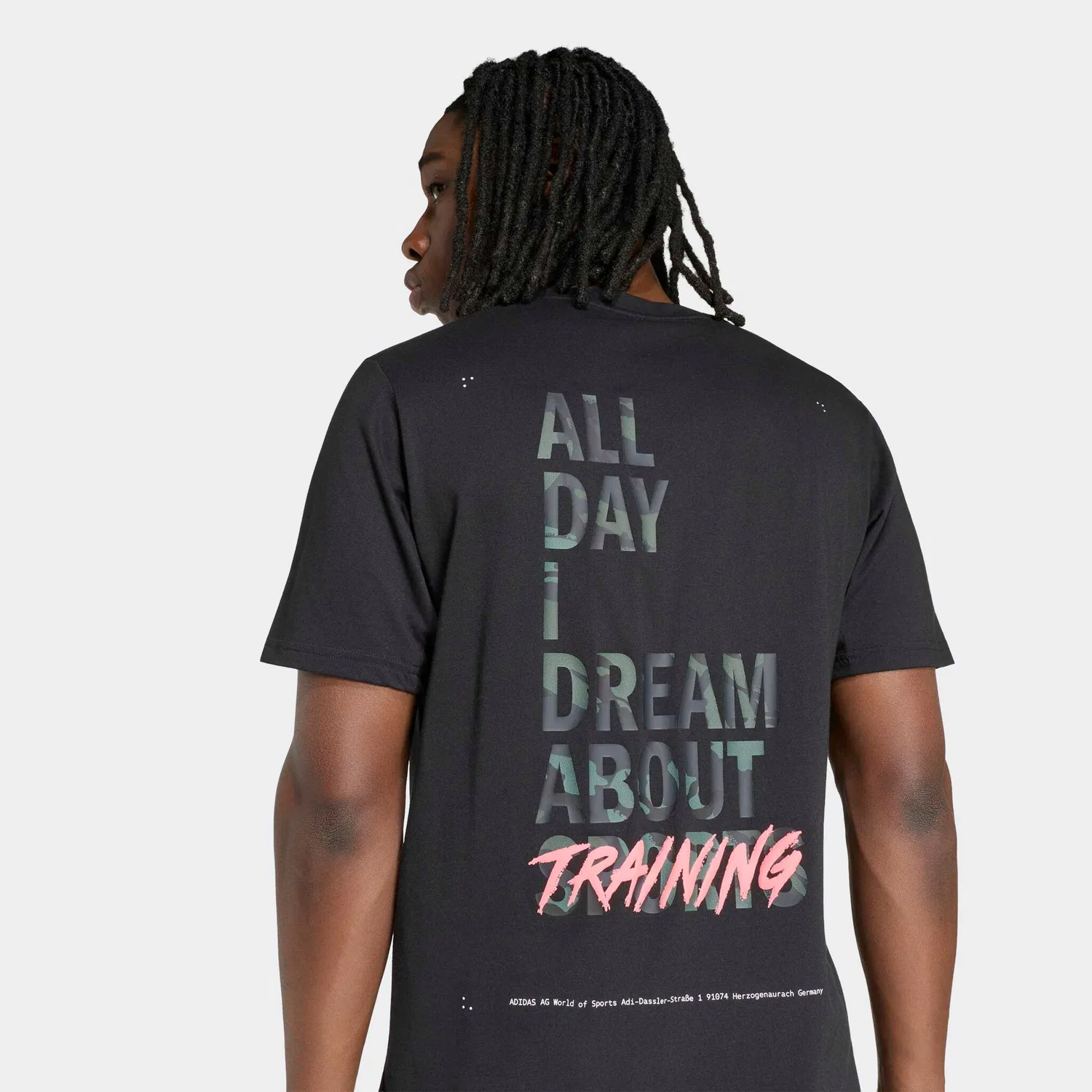 Мужская спортивная футболка с камуфляжным принтом Adidas Performance, Black — фото 4