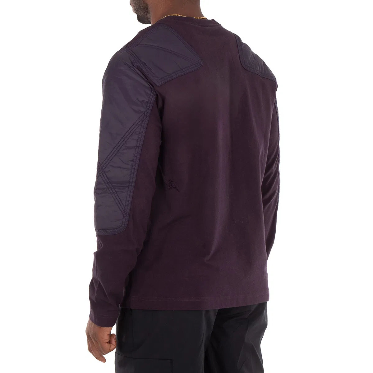 Лонгслив мужской с квилтингом Long Sleeve Panelled Cotton Top Burberry, Berry — фото 3