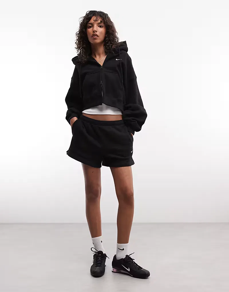 Шорты Nike Studio Fleece Midweight Short, черный — фото 2