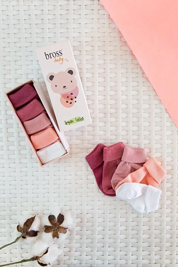 Детские носки для новорожденных хлопковые Bross, Powder