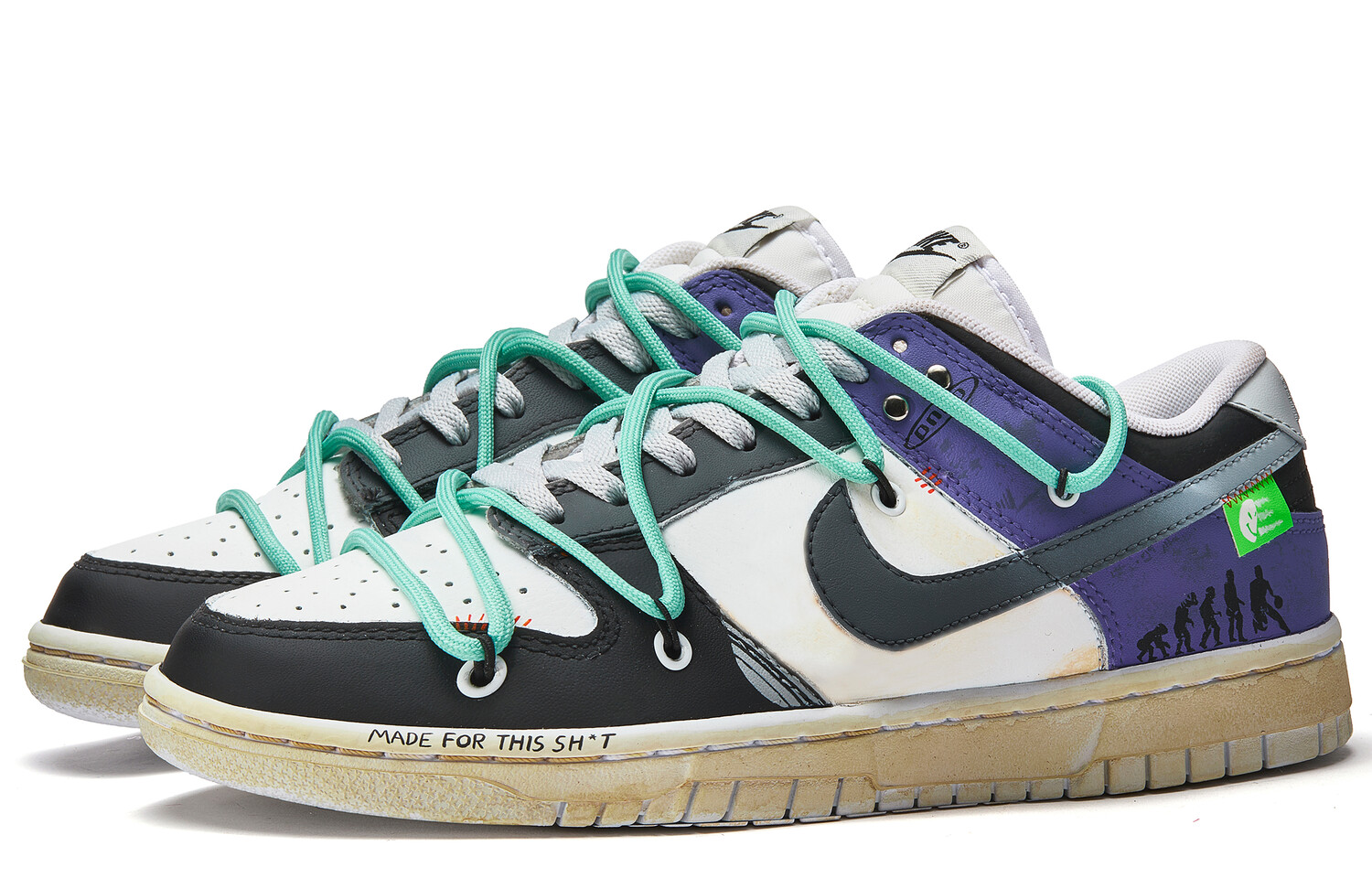 

Кроссовки Nike Dunk Skateboarding Shoes Men Low-top Black/purple, фиолетовый