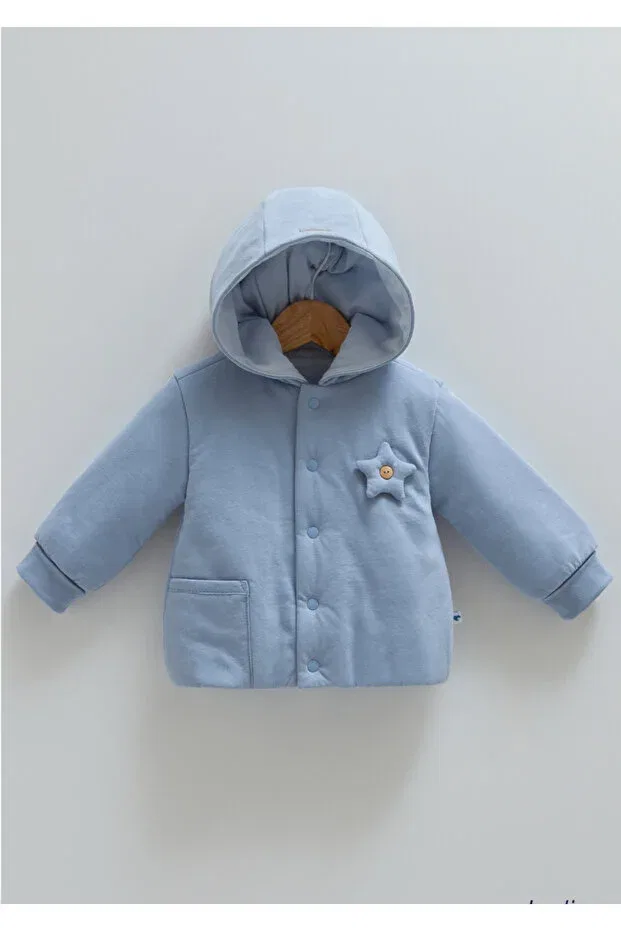 Детское зимнее пальто для мальчиков с капюшоном Caramell, Indigo