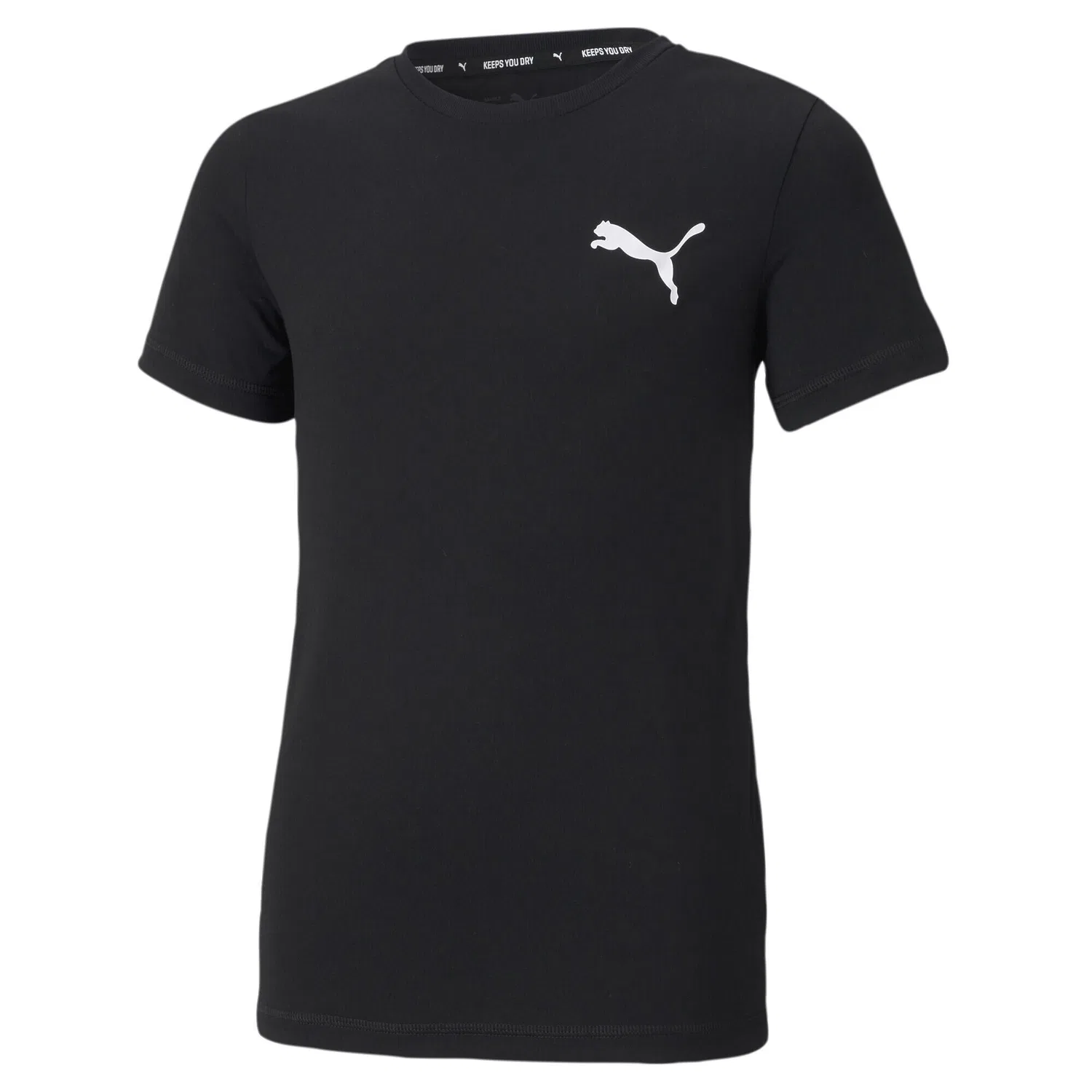 Детская футболка с принтом Active Small Logo Puma, Черный