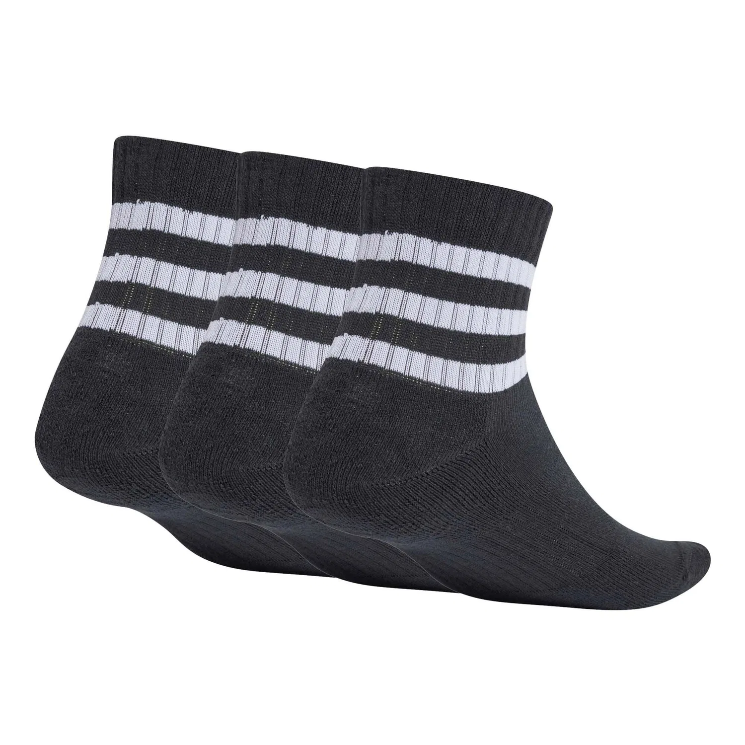 Мужские носки с компрессией 3-Stripes Cushioned Sportswear Mid-Cut Socks 3P Adidas, Schwarz Weiss — фото 2