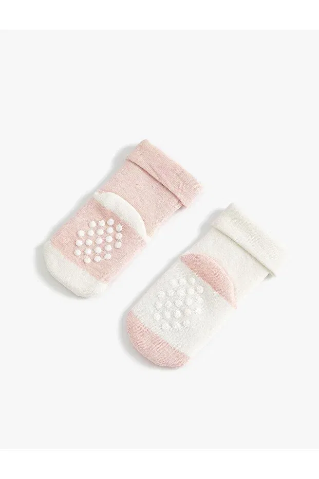 Детские носки для девочек махровые из хлопка 2-шт Koton, Pink — фото 2