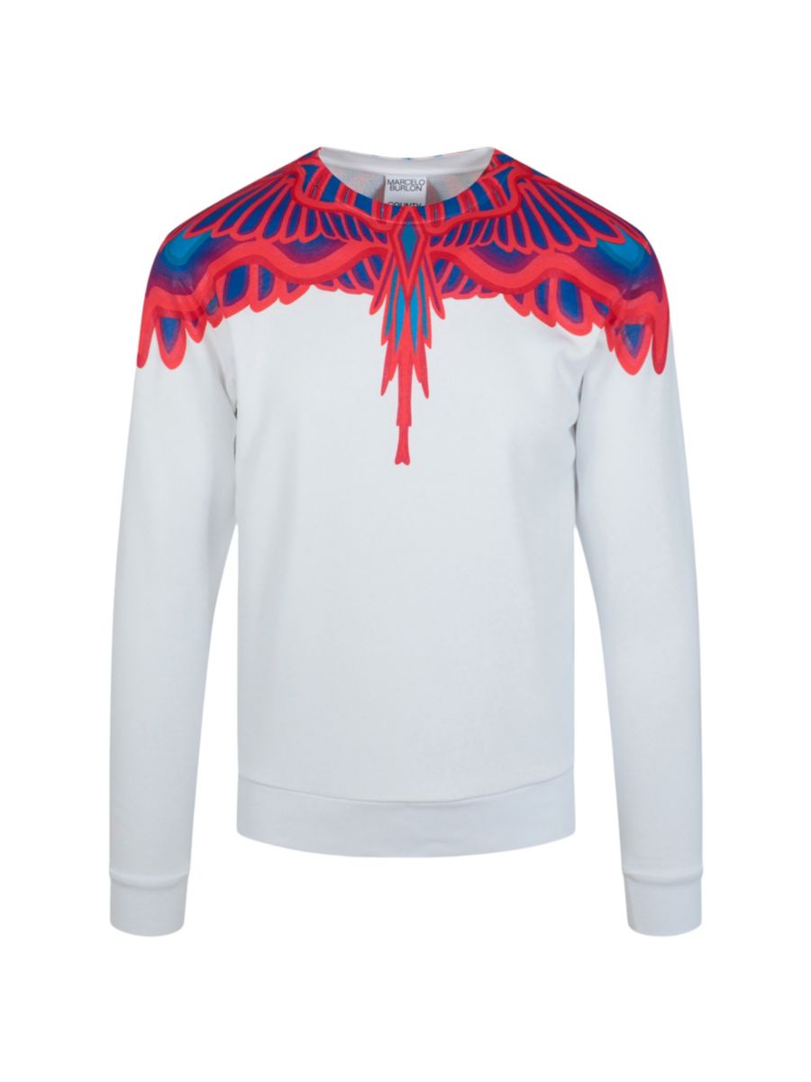 

Толстовка свободного кроя с принтом крыльев Marcelo Burlon, белый