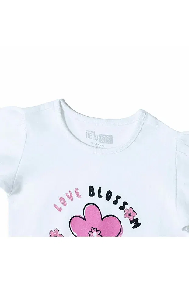 Детская футболка для девочек хлопковая Hellobaby, Ecru Ebebek Hello Baby — фото 3