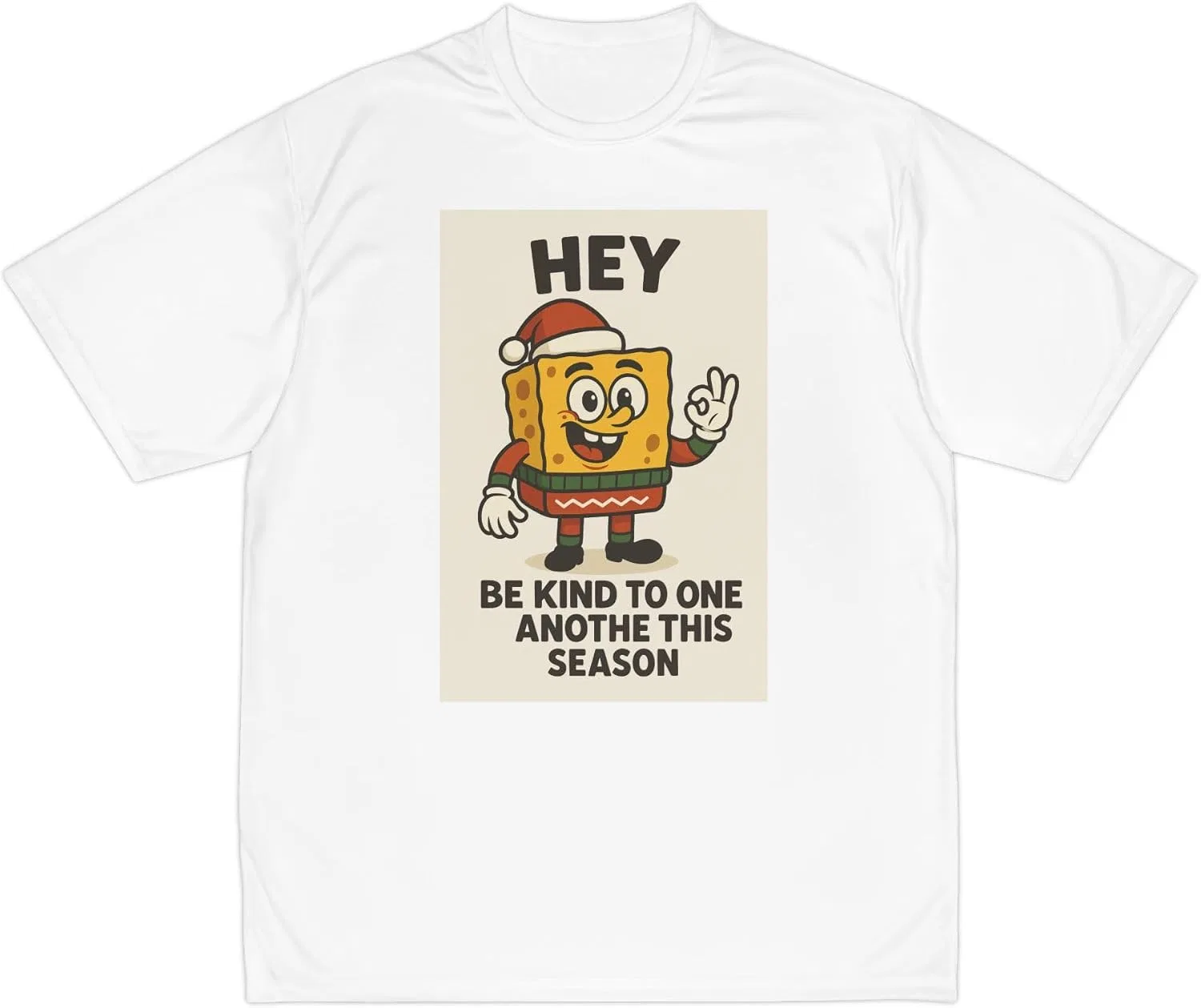 Мужская футболка с принтом Hey Cartoon Toast, White