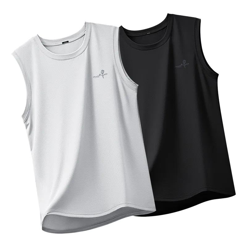 Детский топ-майка на бретелях [2 Pack] Light Gray (B Flower Language Line Chest Logo)+Black (B Flower Language Line Chest Logo) MINISO, Light Gray (B Flower Language Line Chest Logo)+Black (B Flower Language Line Chest Logo)
