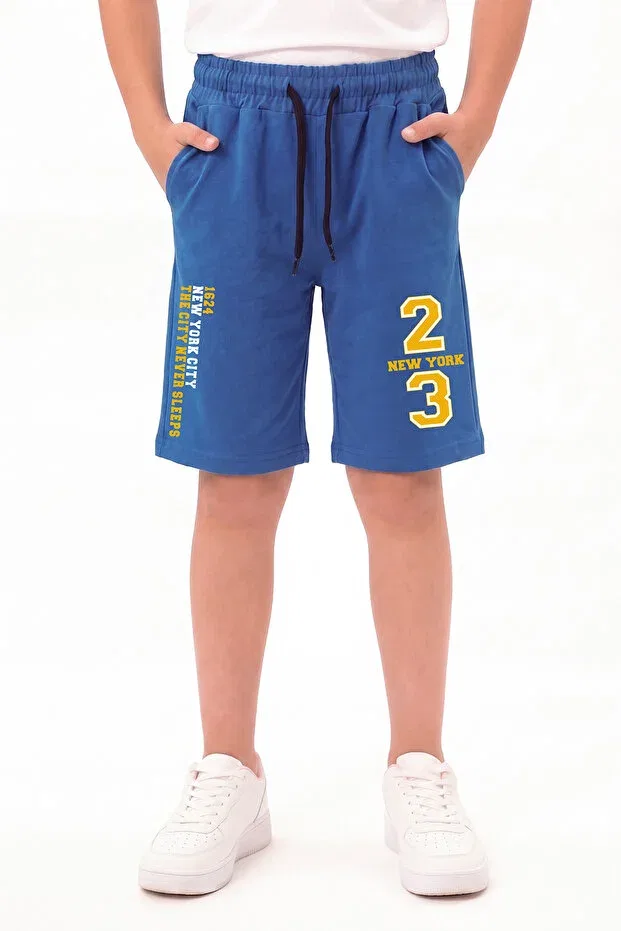 Детские шорты для мальчиков с принтом New York Print Fyk Kids, Blue — фото 2