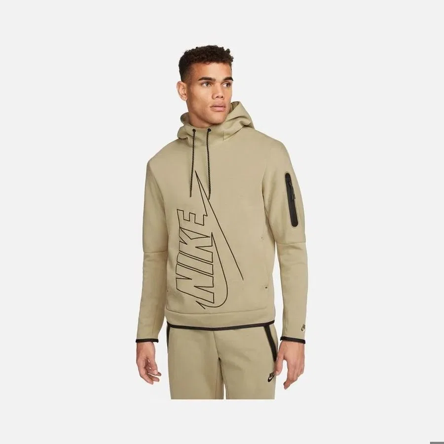 Свитшот с капюшоном Tech Fleece Pullover Graphic Hoodie Nike, Кремовый
