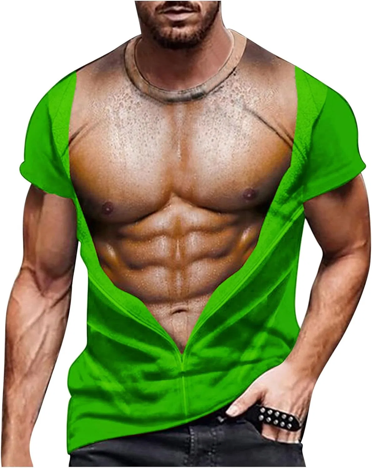 Мужская футболка с графическим принтом Oversize Generic, Green