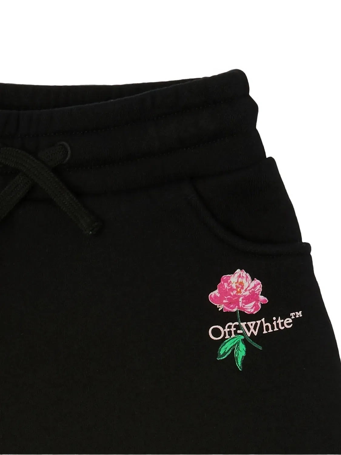 Хлопковая юбка на кулиске, черная OFF-WHITE, черный — фото 2