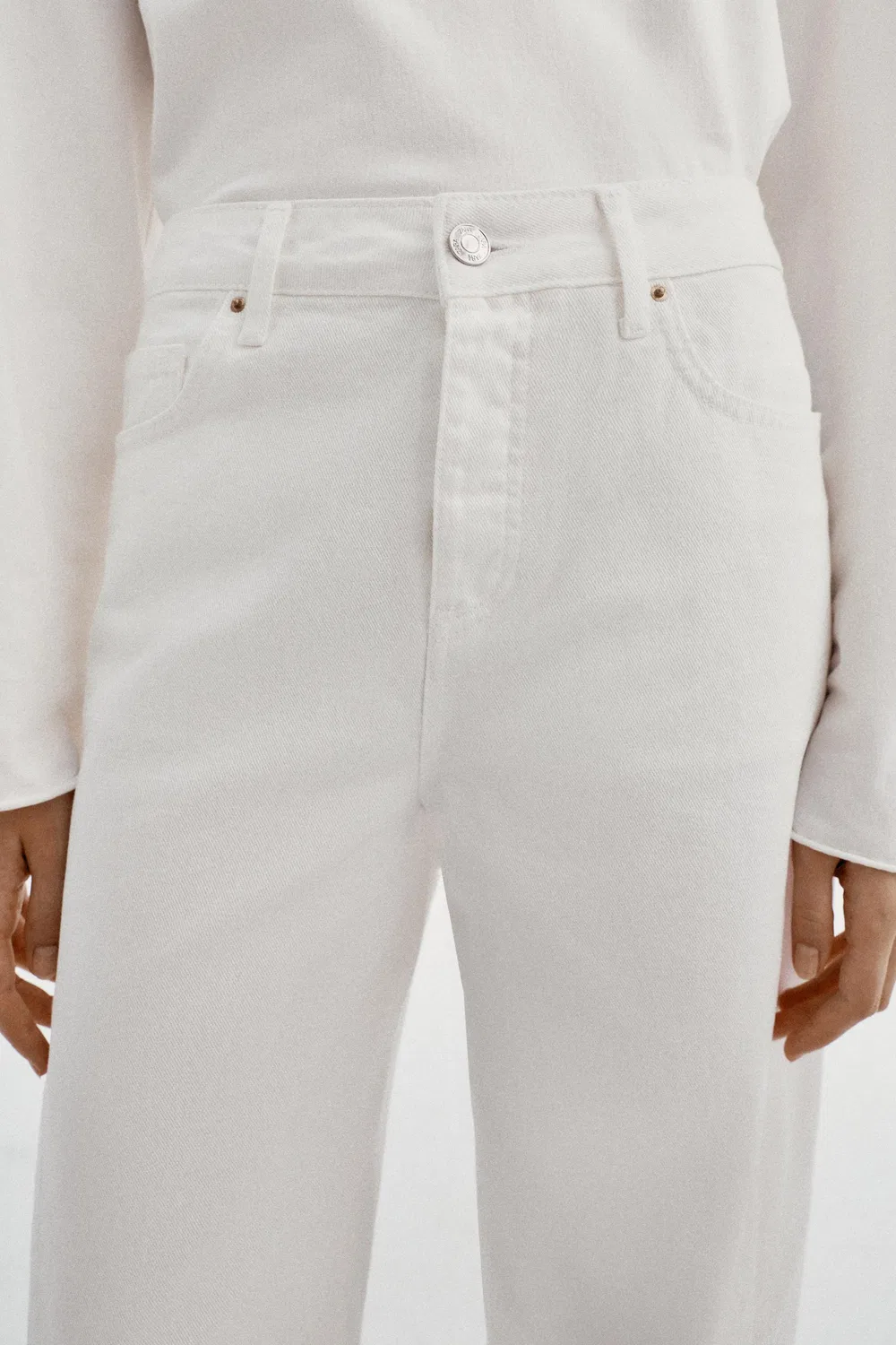 Джинсы-бочонки с высокой талией Z1975 ZARA, White — фото 3