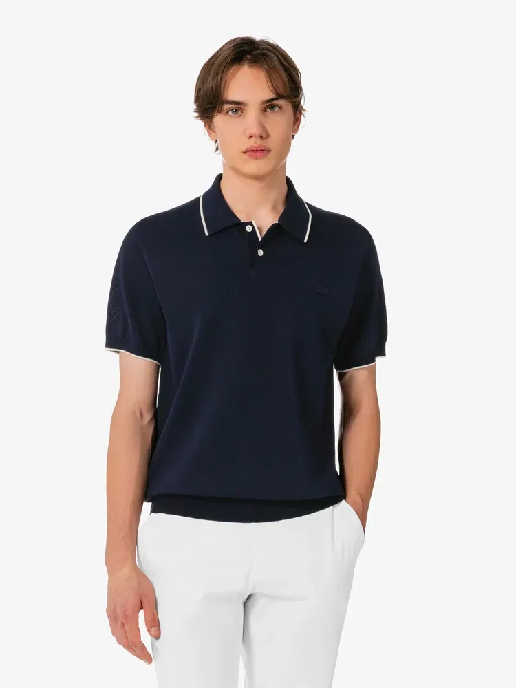 Футболка поло Lacoste с коротким рукавом, темно-синий