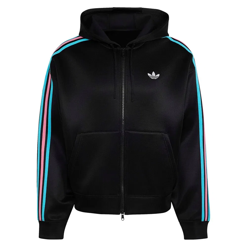Худи оверсайз на молнии Adicolor Spacer Adidas Originals, черный — фото 3