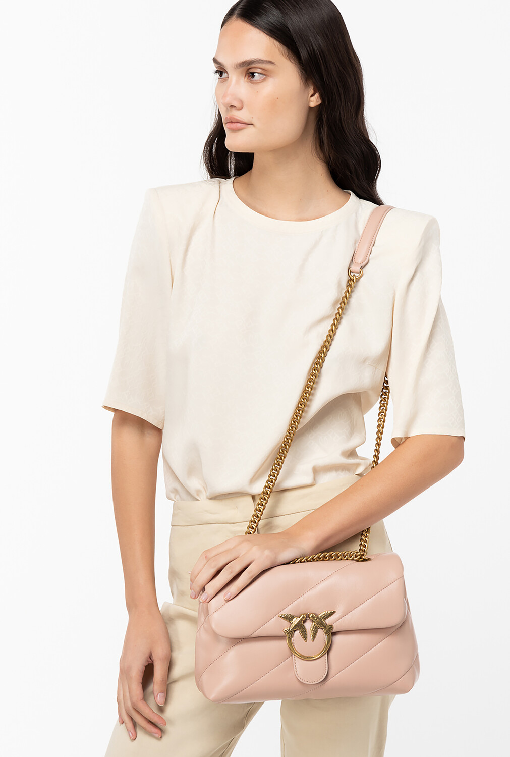 

Сумка PINKO Love Classic Puff, светло-розовый