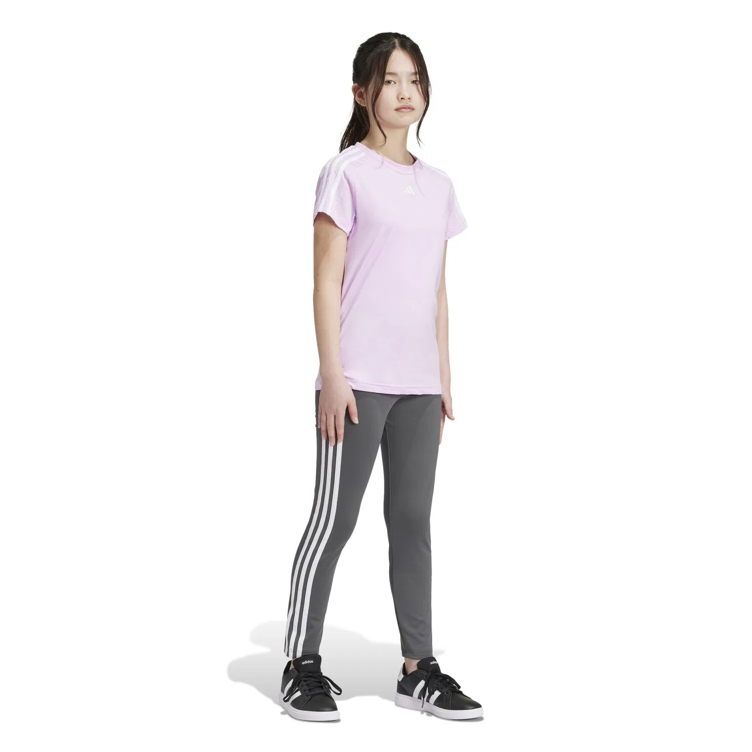 Детские леггинсы с высоким поясом Train Essentials 3S adidas, Grau Olympique Lyonnais — фото 2