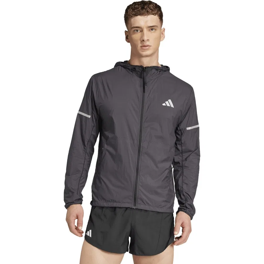 Мужская ветровка-дождевик с капюшоном и UV-защитой adidas Ult Uv, Черный — фото 4